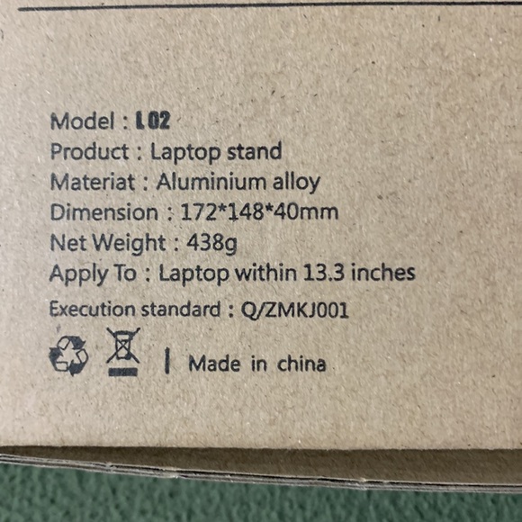 NIB Laptop Stand.  Gzhisy L02.  Silver. - Picture 5 of 6